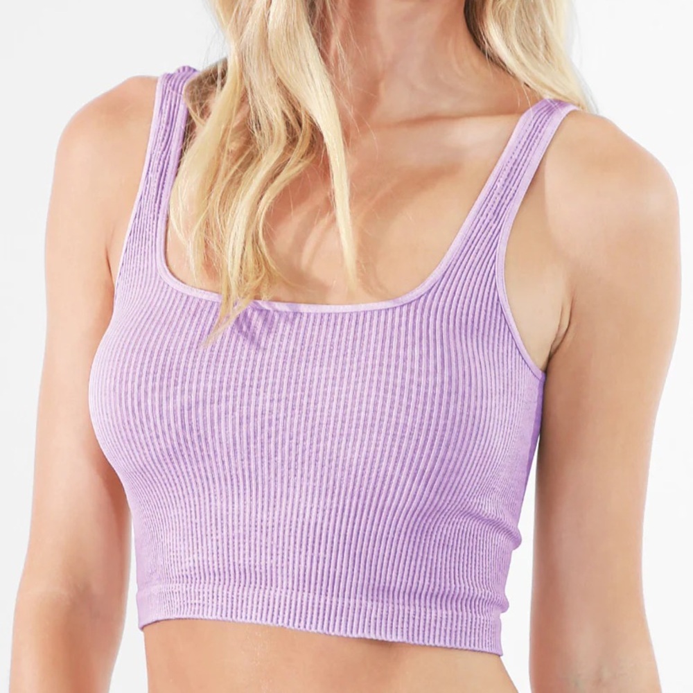 Nikibiki Purple Ribbed Tank Top